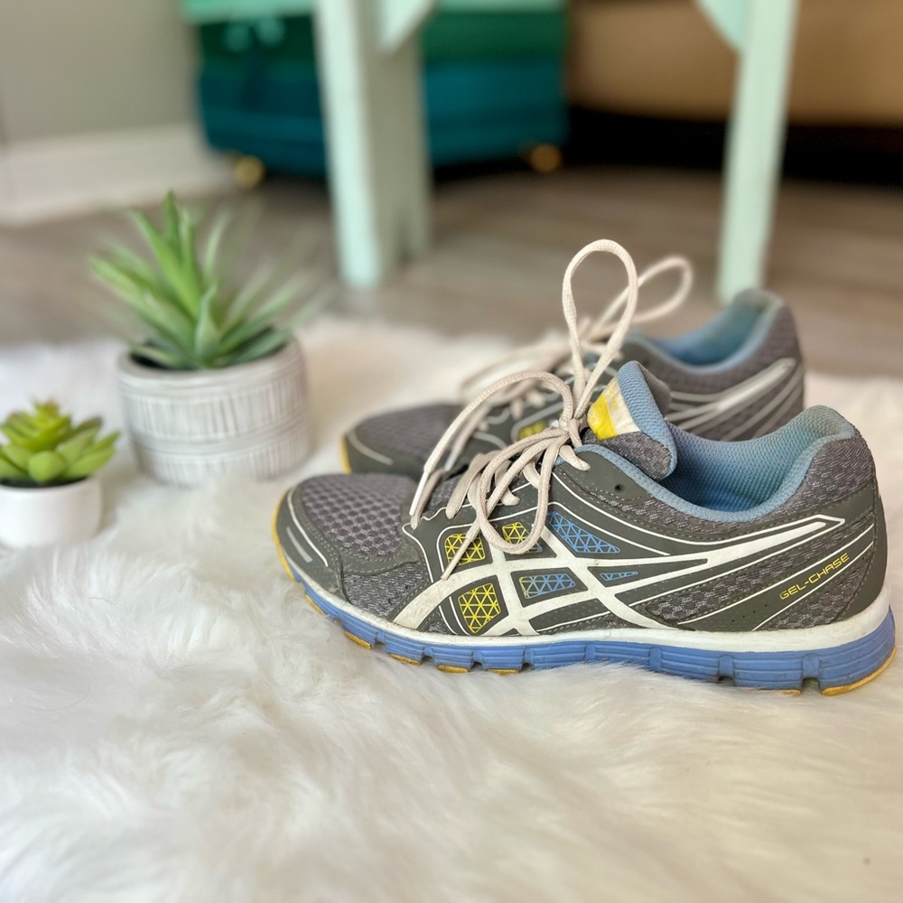 ASICS | Women's Gel Contend Gray with Blue and Yellow Accents